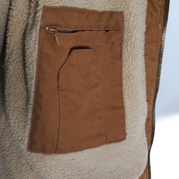 Dickies sherpa lined hooded jacket XL canvas duck workwear - Picture 9 of 11